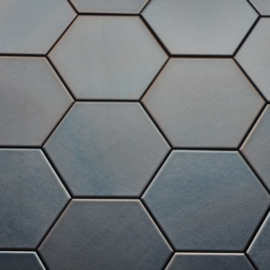 Hexagon mat platina 15x17 cm