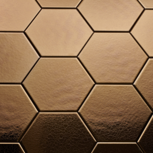 Hexagon Goud 15x17 cm
